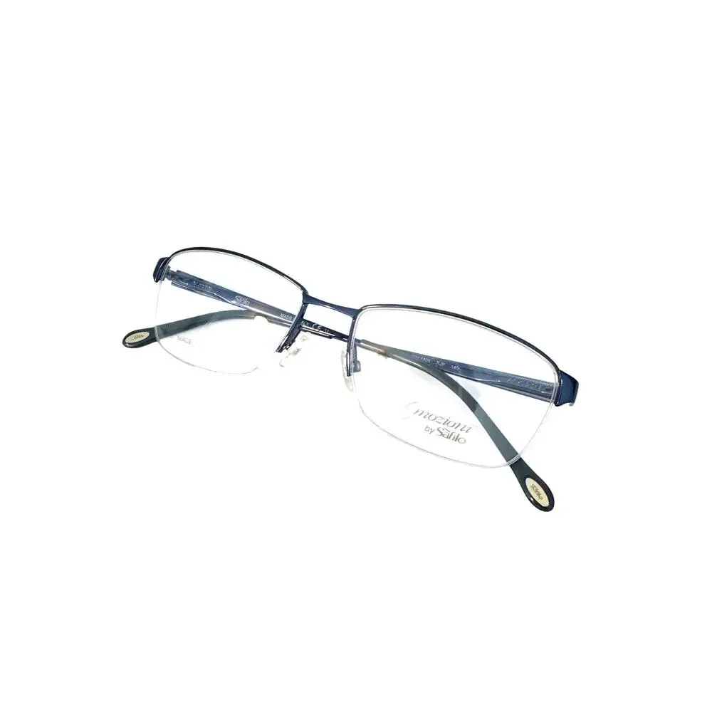 NEW Emozioni EM 4405 05BR Blue half rim rectangle glasses